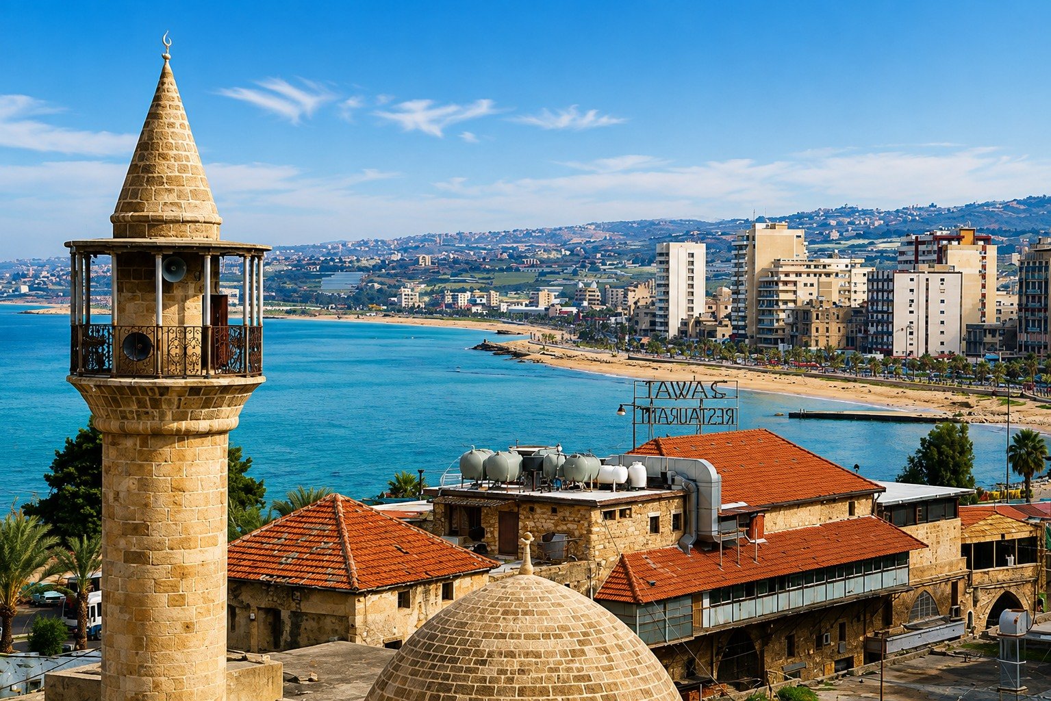 The old city and coast of Saida